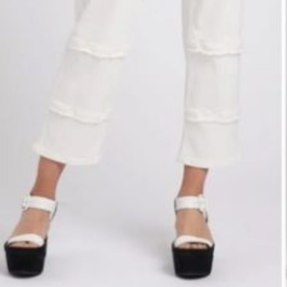 Erdem x Universal Standard Hana White Patchwork Jeans Size‎ 8 - Picture 2 of 16